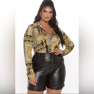 Button up pattern shirt - 2x